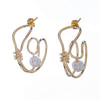 Серьги Moon Paris, Ringo Queen, полукольца с жемчугом, MRQ-23.04-039 золотистый