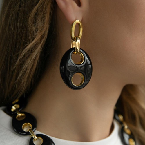 Серьги Francesca Bianchi, с эмалью, FB25.2-BSOR21 черный фото 2