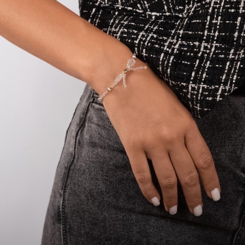 Браслет Lanzerotti, Splendore, с бантом, жемчугом и кристаллами, LZ-24.08-363 золотистый фото 2