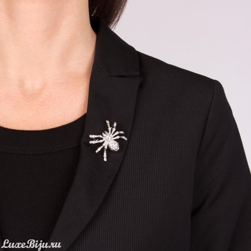 Брошь Moon Paris, Nord, паук, с кристаллами, MoS-21.10-015 серебристый фото 2