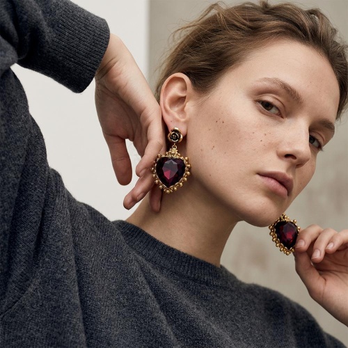Серьги Celeste G, с кристаллом Swarovski в форме сердца, CS26.1-1325 красный фото 2