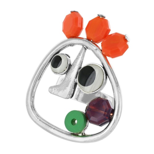 Кольцо TARATATA, Bidule, разъемное,со смолой и бусинами, TT-W23-05414-10M серебристый