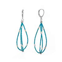 Серьги Lanzerotti, Marino, с жемчугом и бирюзой, LZ-25.06-148 голубой