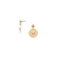Серьги Franck Herval, Suzane, агат, жад, бусины, эмаль, Swarovski, FH25.1-12-69543 золотистый
