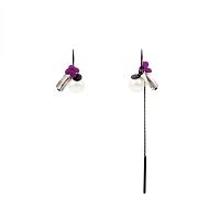 Серьги Nuance, асимметрия, кристалл, цветок, бусина, NFN-24.01-048 фиолетовый