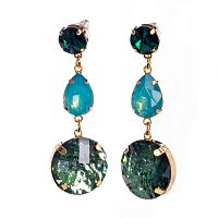 Серьги Moon Paris, Lorian, с кристаллами, ML-23.03-053 зеленый