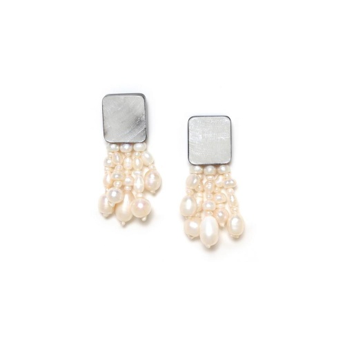 Серьги Nature Bijoux, Moonlight, ракушка Capiz в смоле, жемчуг, NB26.2-12CP79380 белый фото 2