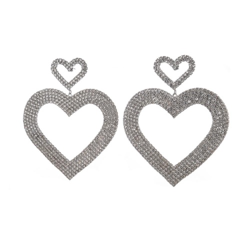 Серьги Moon Paris, Bohemia, с сердцем и кристаллами, MB-23.12-025 серебристый