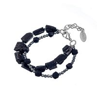 Браслет Lanzerotti, Pianoforte, двойной, турмалин, оникс, гематит, LZ-26.01-016 черный