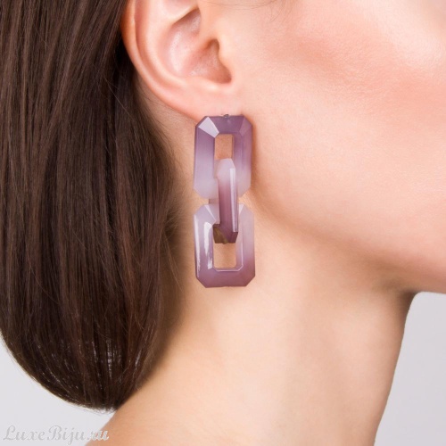 Серьги Moon Paris, Lorian, с объемными звеньями, ML-21.11-001 фиолетовый фото 2