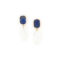 Серьги Nature Bijoux, Cobalt, с лазуритом и перламутром, NB24.2-12-79772 синий