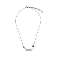 Колье Moon Paris, Ikita, в форме скрепки, с кристаллами, MIK-22.03-010 серебристый