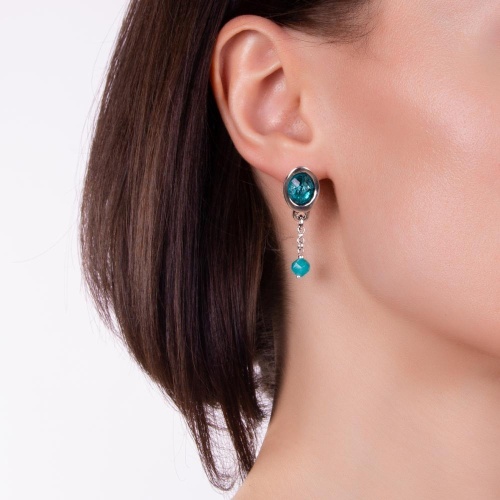 Серьги Lanzerotti, Atlantide, с муранским стеклом и агатом, LZ-23.03-072 бирюзовый фото 4