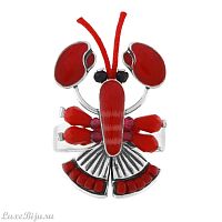 Кольцо TARATATA, Mr Lobster, разъемное, со смолой, бусинами и шнуром, TT-T24-04411-103 красный