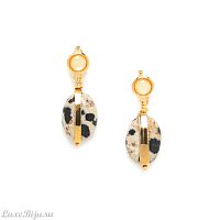Серьги Nature Bijoux, Karakorum, перламутр, далматинская яшма, NB22.1-12-77315 золотистый