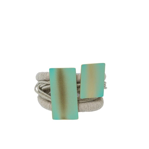 Браслет Katerina Vassou, Clivia, с металлическими пластинами, KV24.1-308947GGREEN бирюзовый