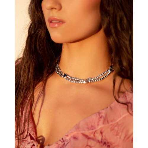 Колье Ciclon, Oasis, с кристаллами, кожа, CN-251812 синий фото 2