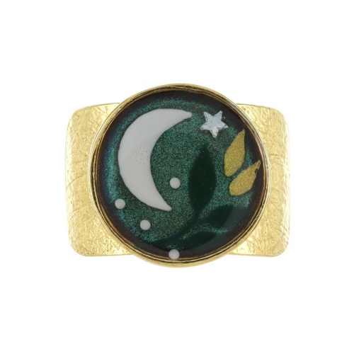 Кольцо TARATATA, Clair de lune, разъемное, смола, краска,слюдяная пудра, TT-H24-04406-207 зеленый фото 3