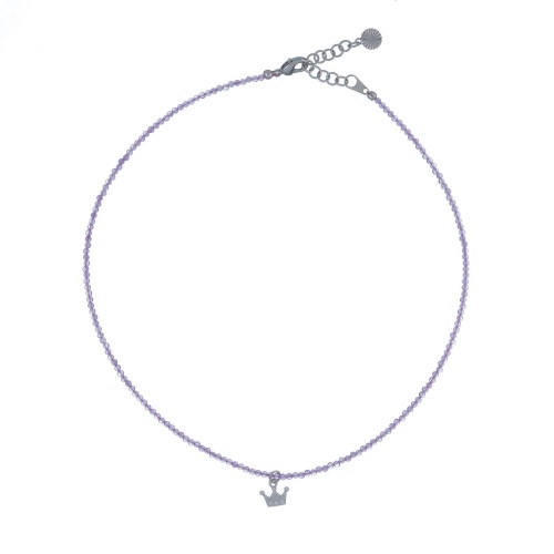 Колье Lanzerotti, Glicine, аметист, бисер, подвеска-корона, LZ-24.04-199 сиреневый