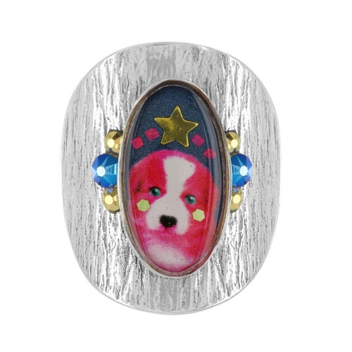 Кольцо TARATATA, Tootoo, разъемное,со смолой,стразами и блестками, TT-W23-10425-104 синий фото 3