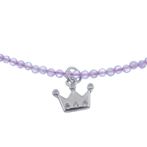 Колье Lanzerotti, Glicine, аметист, бисер, подвеска-корона, LZ-24.04-199 сиреневый фото 2