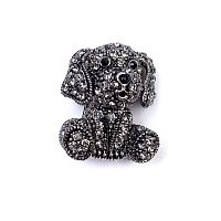 Брошь Moon Paris, Nord, собака, с кристаллами, MoS-22.03-012 серый