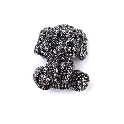 Брошь Moon Paris, Nord, собака, с кристаллами, MoS-22.03-012 серый