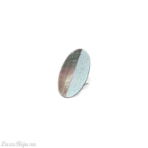 Кольцо Nature Bijoux, Ko tao, разъемное, с кожей ската и перламутром, NB23.1-19-24820 серый