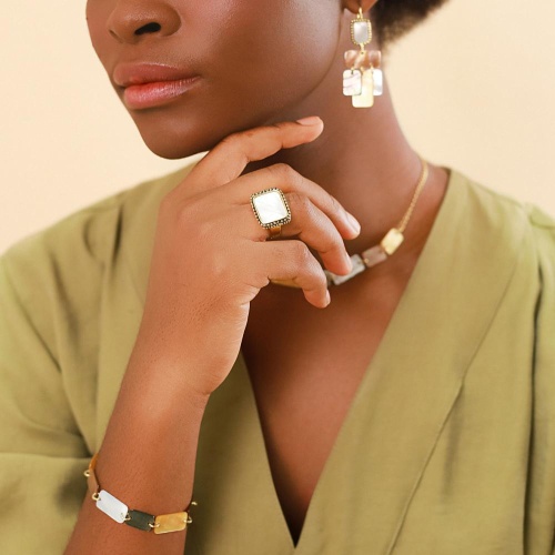 Кольцо Nature Bijoux, Vendome, с перламутром, NB23.2-19-24950 белый фото 5