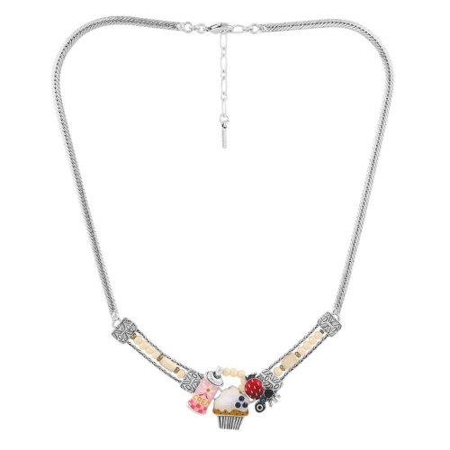 Колье TARATATA, Chapardeuse, с цветной смолой, бусинами и нитью, TT-H24-07117-10M серебристый фото 2