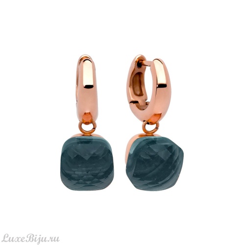 Серьги Qudo Firenze london blue 300026 BL/RG