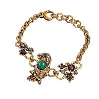 Браслет Alcozer&J, малахит, сапфир, рубин, жемчуг, гранат, AL2512-B68HN25 зеленый