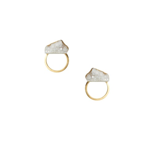 Серьги Katerina Vassou, Reverb, с друзой агата, KV26.1-406076GWHITE белый