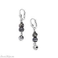 Серьги Coeur de Lion Black-White 4895/20-1314