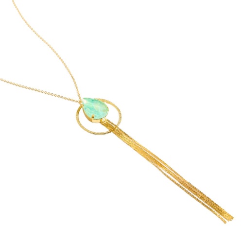 Колье Catherine Bijoux, Aurora crystal, с кристаллом, CB26.1-5682AG мятный