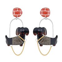 Серьги TARATATA, Pas bouger!, с цветной смолой и слюдяным порошком, TT-W25-06960-10M серебристый