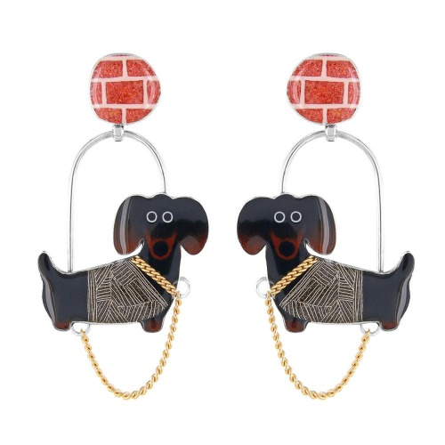 Серьги TARATATA, Pas bouger!, с цветной смолой и слюдяным порошком, TT-W25-06960-10M серебристый