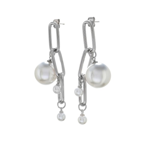 Серьги Moon Paris, Ringo, с жемчужными бусинами, MR-24.06-042 серебристый