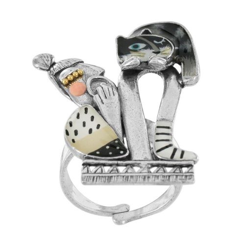 Кольцо TARATATA, Flemme, разъемное,с рисунком на прозрачной смоле, TT-W22-20422-102 серебристый фото 11