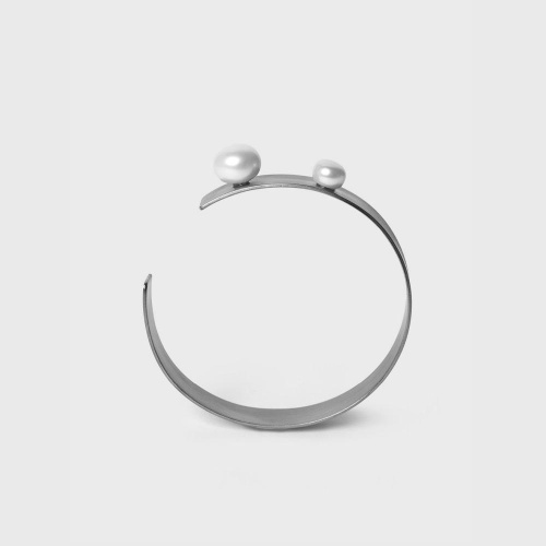 Браслет Katerina Vassou, Core, кафф, с жемчугом, KV24.2-401341B серебристый