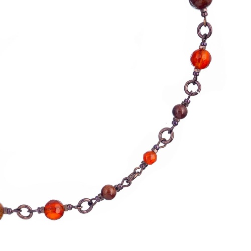Колье Lanzerotti, Caramello, гранат, тигровый глаз, сердолик, гематит, LZ-24.11-498 коричневый фото 2