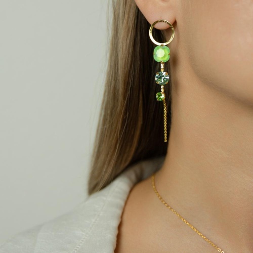 Серьги Catherine Bijoux, Starlight, с кристаллами, CB25.1-5415FG зеленый фото 2