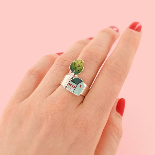 Кольцо TARATATA, Mon ptit village, разъемное, с цветной смолой и узорами, TT-H25-03406-10M серебристый фото 2