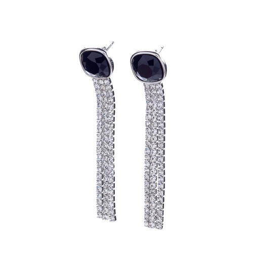 Серьги Moon Paris, Ringo, с кристаллами, MR-22.03-069 черный