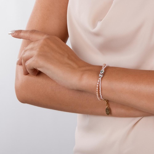 Браслет Lanzerotti, Pesca, двойной, жемчуг, бусина, кристаллы, LZ-24.05-266 розовый фото 2