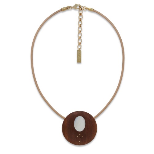 Колье Nature Bijoux, Oman, древесина,перламутровая морская раковина, NB26.2-15-43943 коричневый