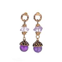 Серьги Alcozer&J, с аметистом, AL-O38CV25-R фиолетовый