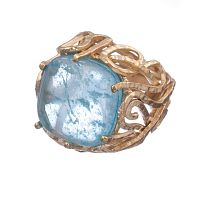 Кольцо Estrosia, с кристаллом, ES-ANM56 аквамариновый, 17,5