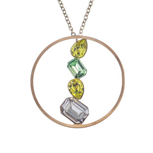Колье Katerina Vassou, Glint, с разноцветными кристаллами, KV23-307620 золотистый