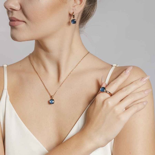 Кольцо Qudo Firenze capri 16 мм 612002 BL/RG фото 4